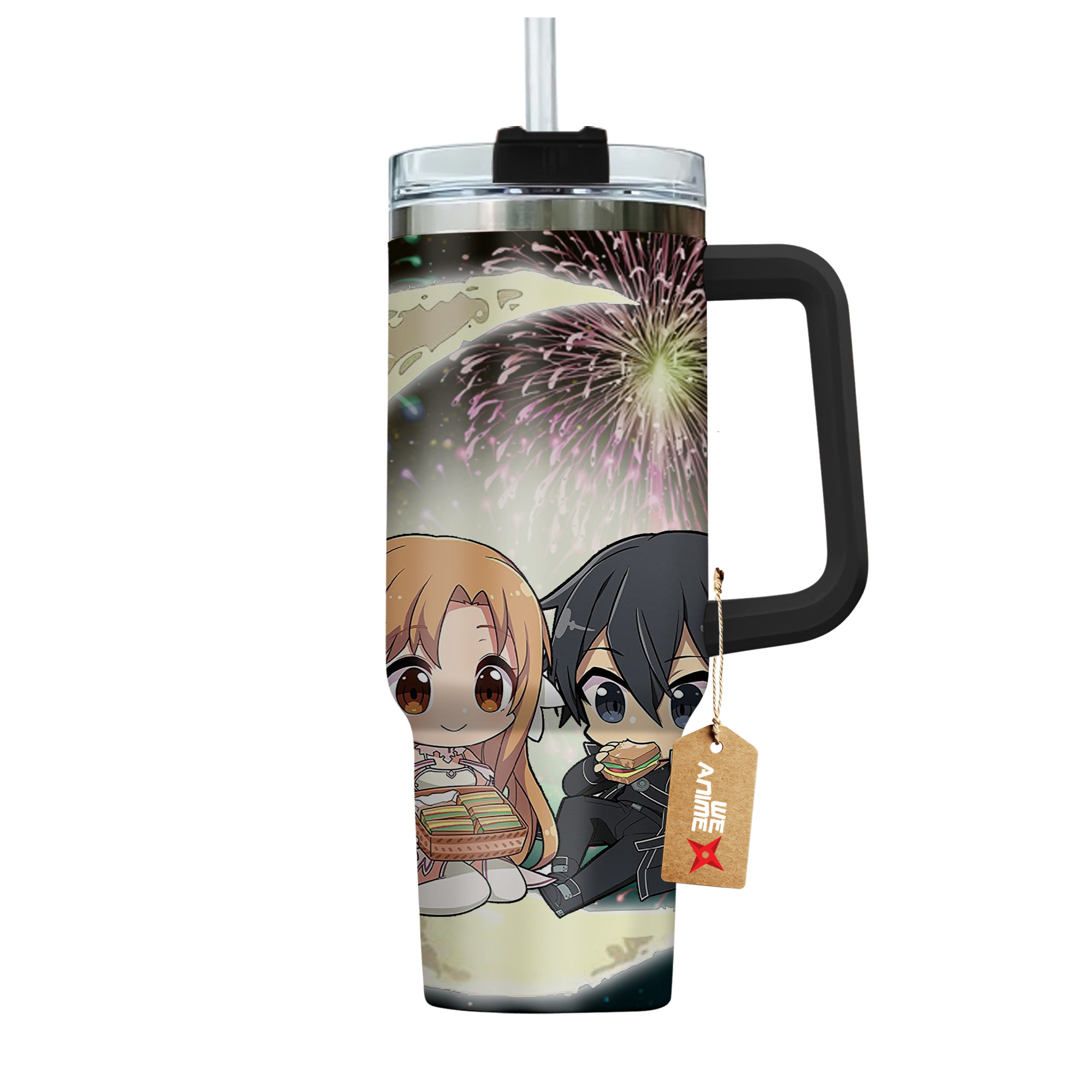 Kirito & Yuuki Asuna Sword Art Online Anime Valentine Custom Stanley Cup 40 oz 30 oz Tumbler With HandleTVC2301167 - Image 4