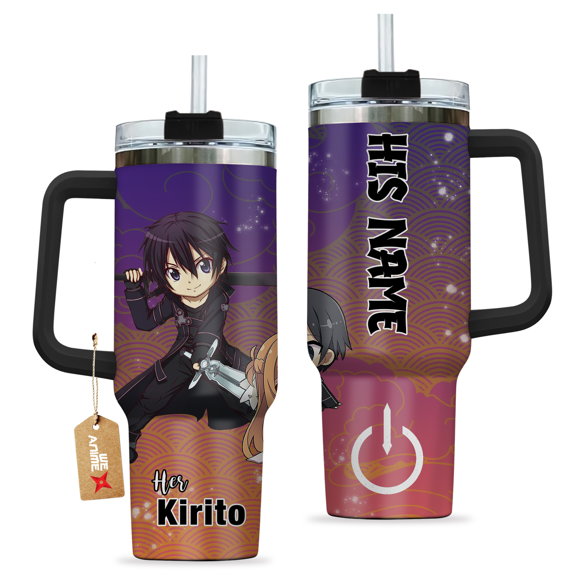 Kirito Sword Art Online Anime Valentine Custom Stanley Cup 40 oz 30 oz Tumbler With HandleTVC2301168 - Image 2