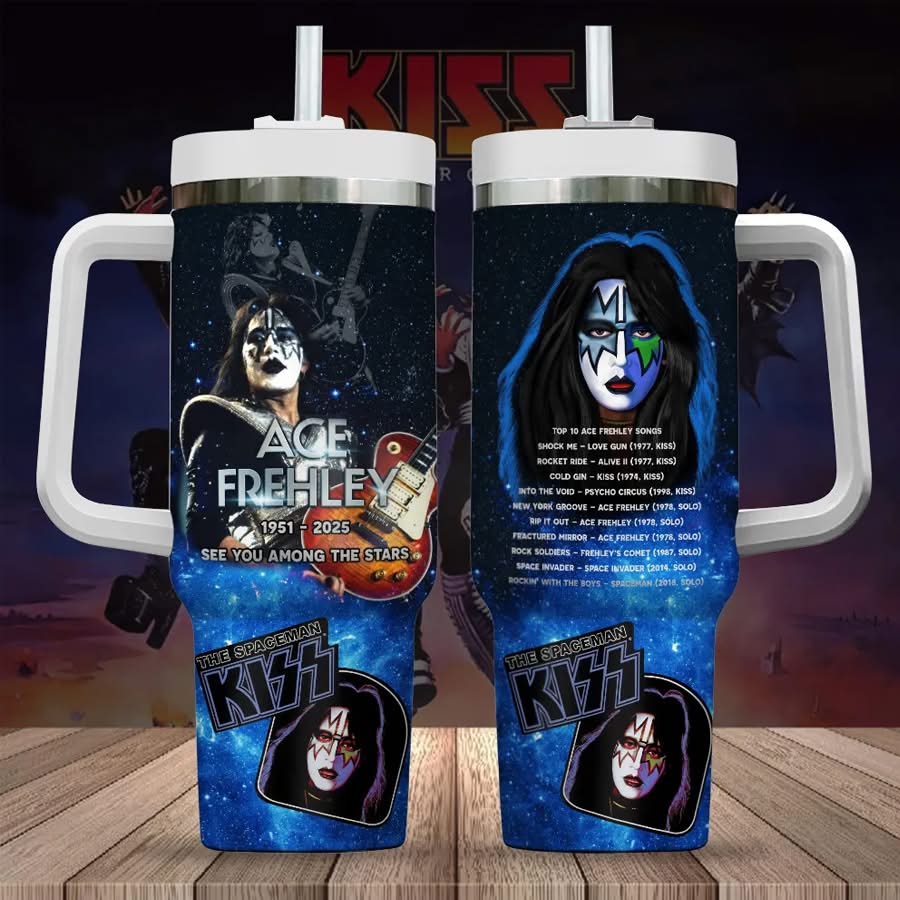 KISS band x Ace Frehley Music Custom Stanley Cup 40 oz 30 oz Tumbler With HandleTVC230196