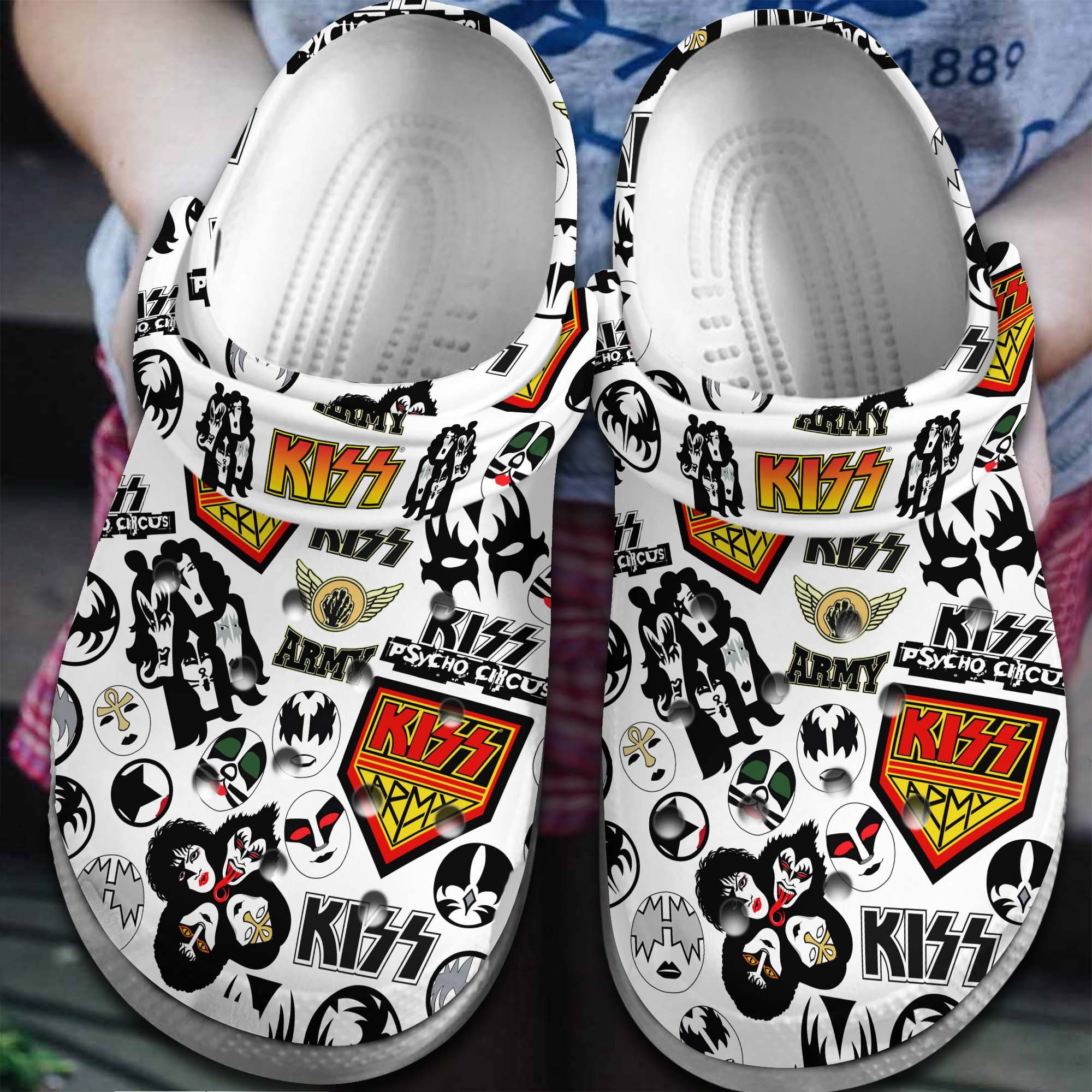 KISS Music Band Crocs Crocband Clogs Shoes Comfortable For Men Women and Kids