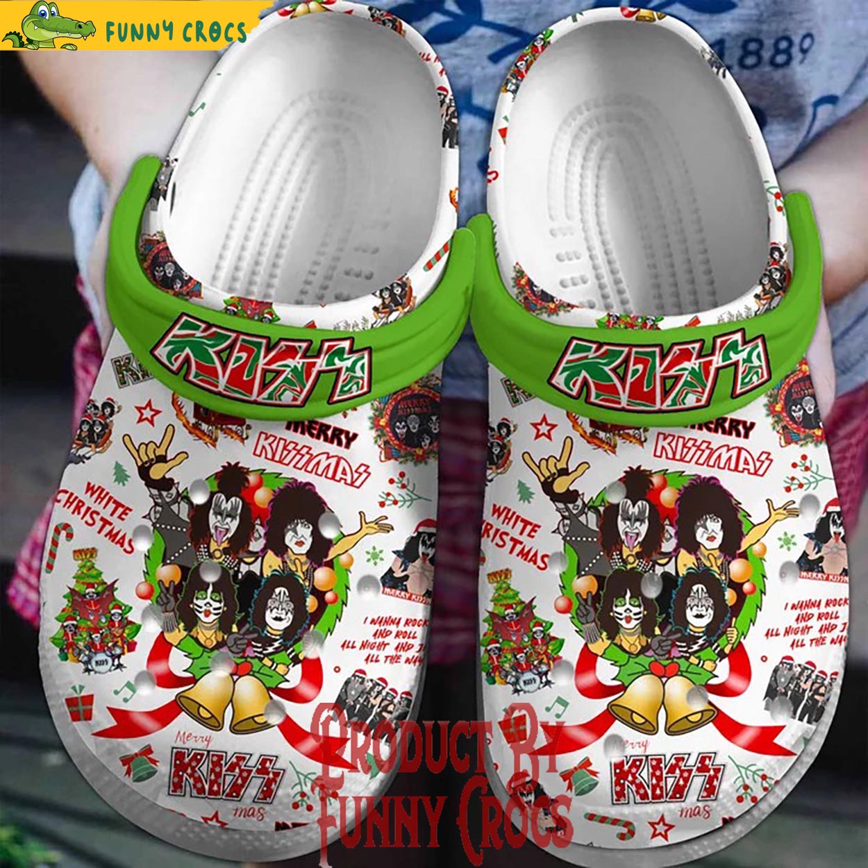 Kiss Music Christmas Crocs Crocband Clogs Shoes Comfortable For Men Women and Kids