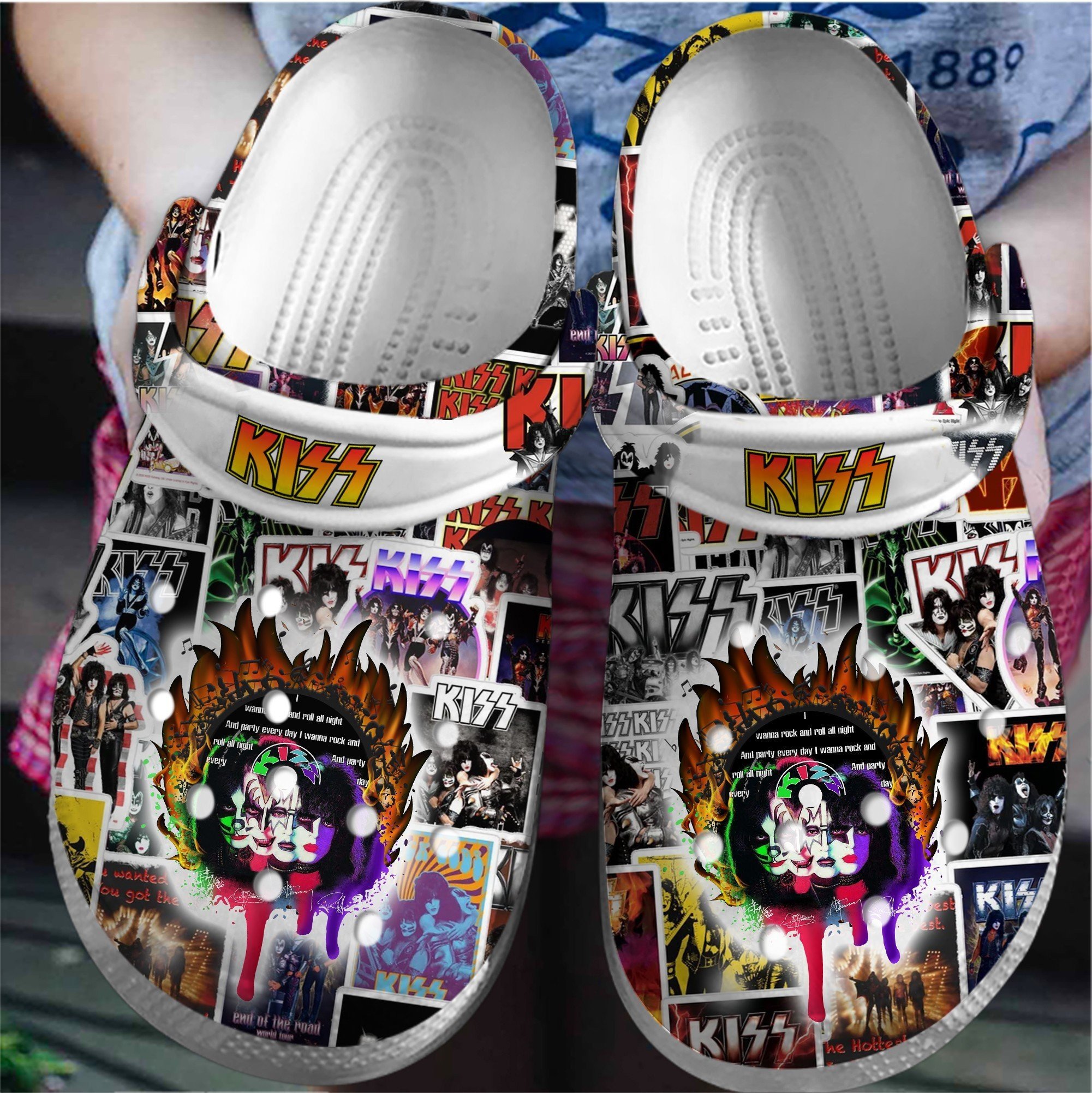 Kiss Music Crocs Crocband Clogs Shoes Comfortable For Men Women and Kids