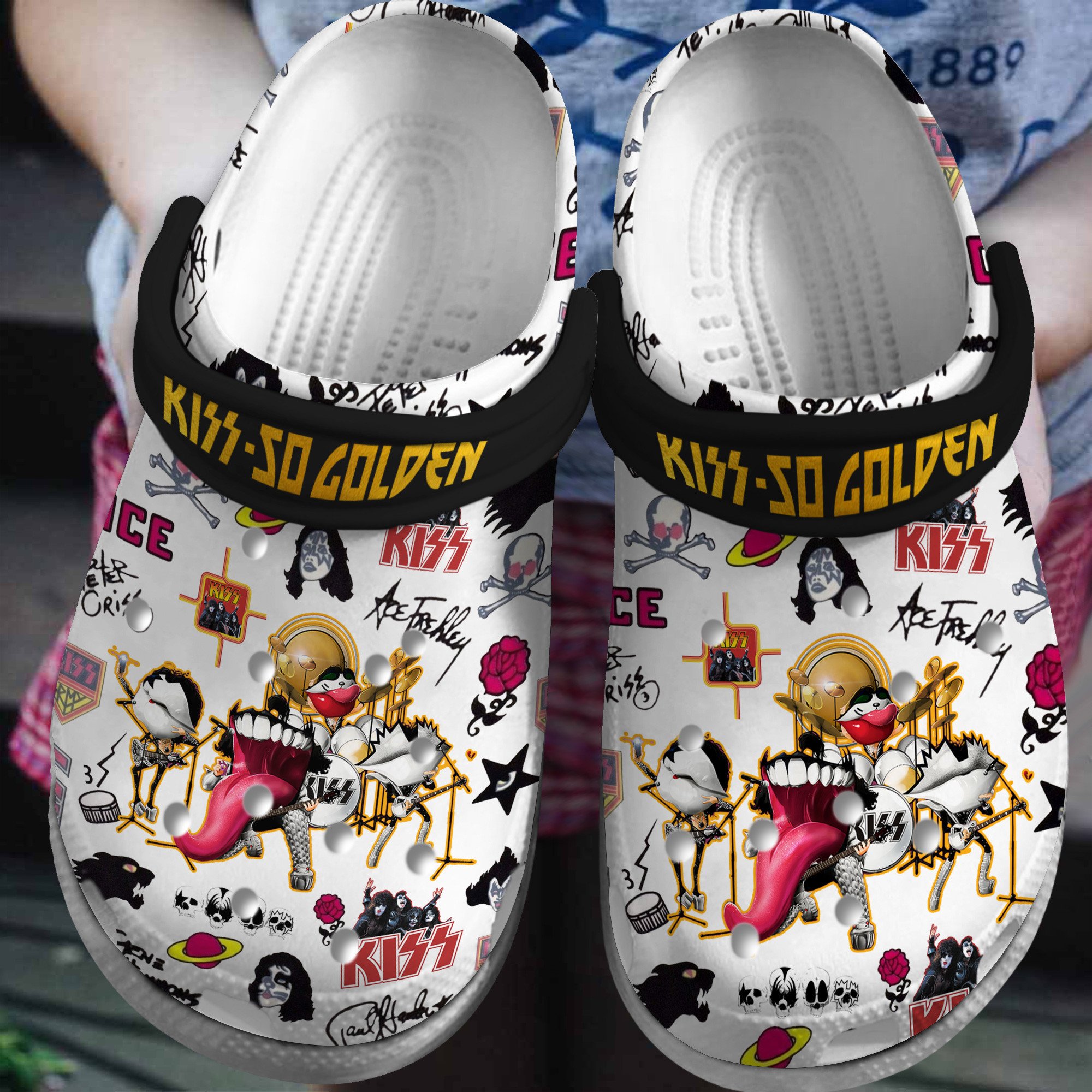 Kiss Music Crocs Crocband Clogs Shoes Comfortable For Men Women and Kids