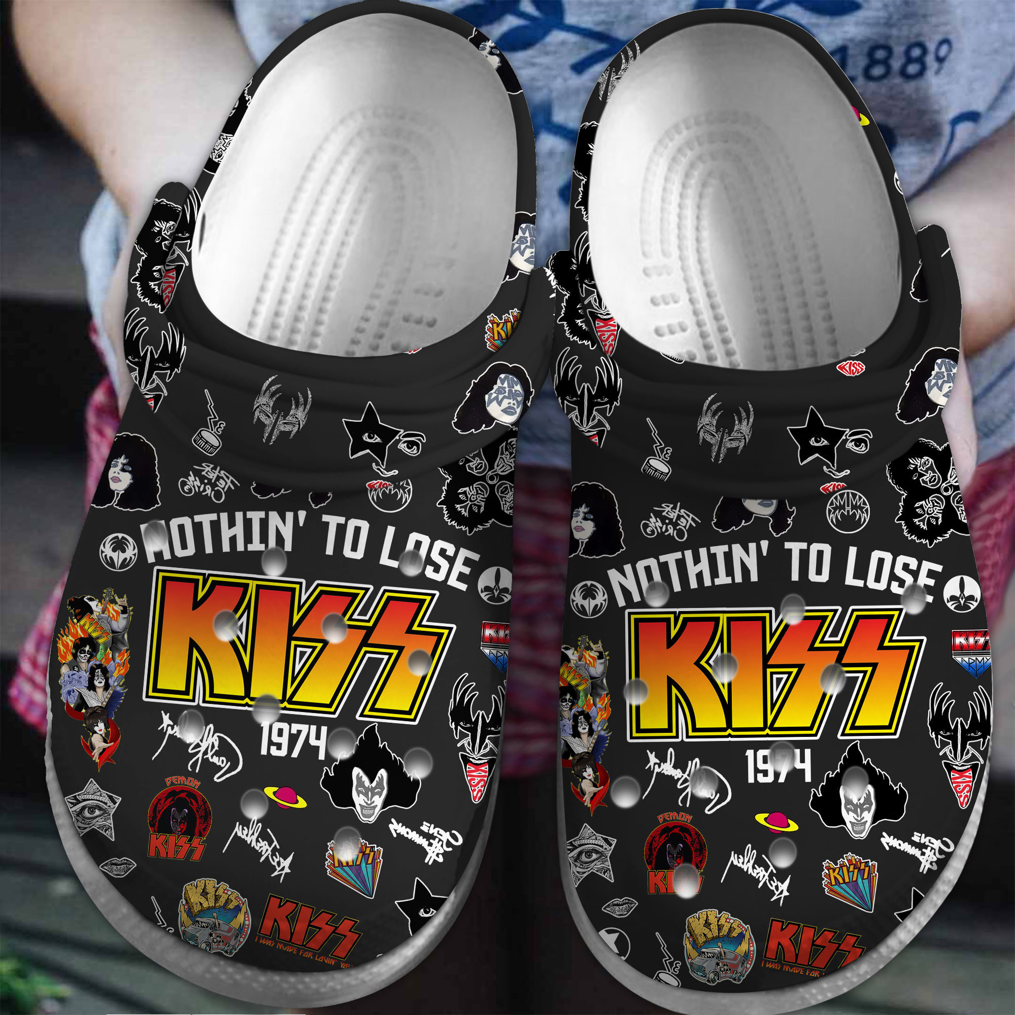 Kiss Music Crocs Crocband Clogs Shoes Comfortable For Men Women and Kids
