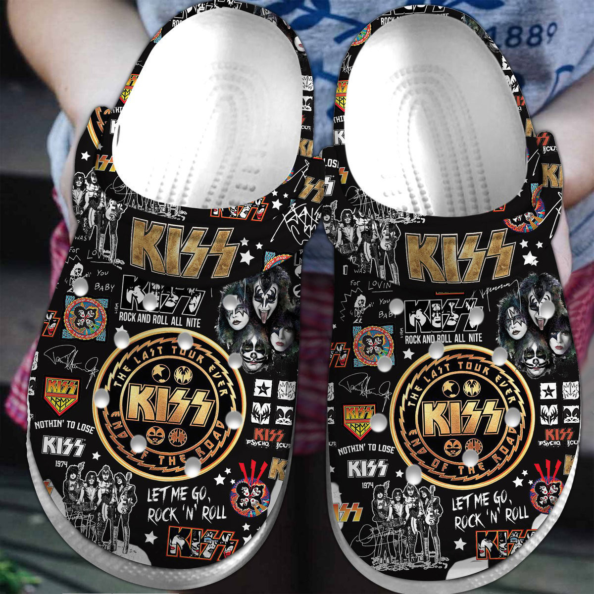 Kiss Music Crocs Crocband Clogs Shoes Comfortable For Men Women and Kids