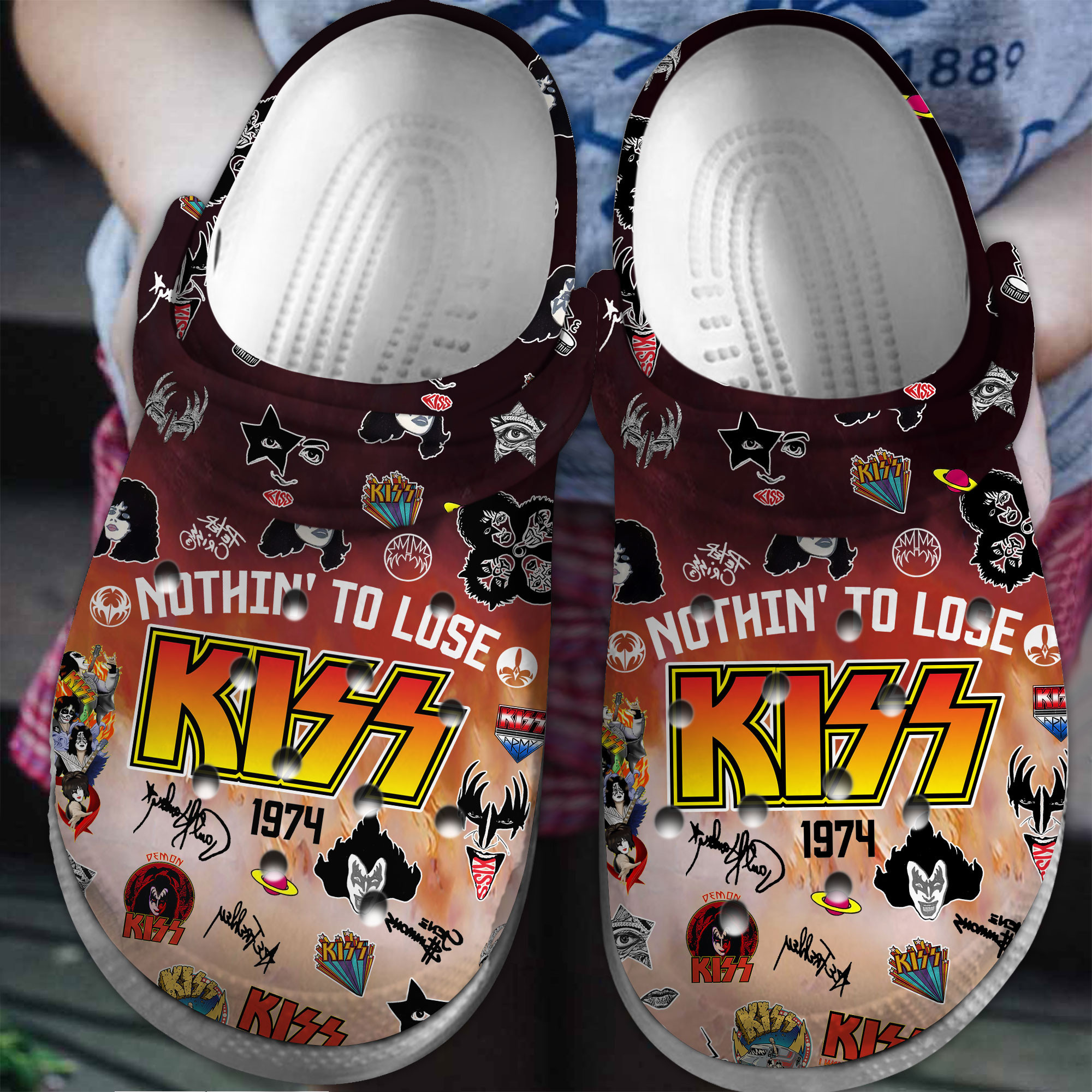 Kiss Nothing To Lose Music Crocs Crocband Clogs Shoes Comfortable For Men Women and Kids