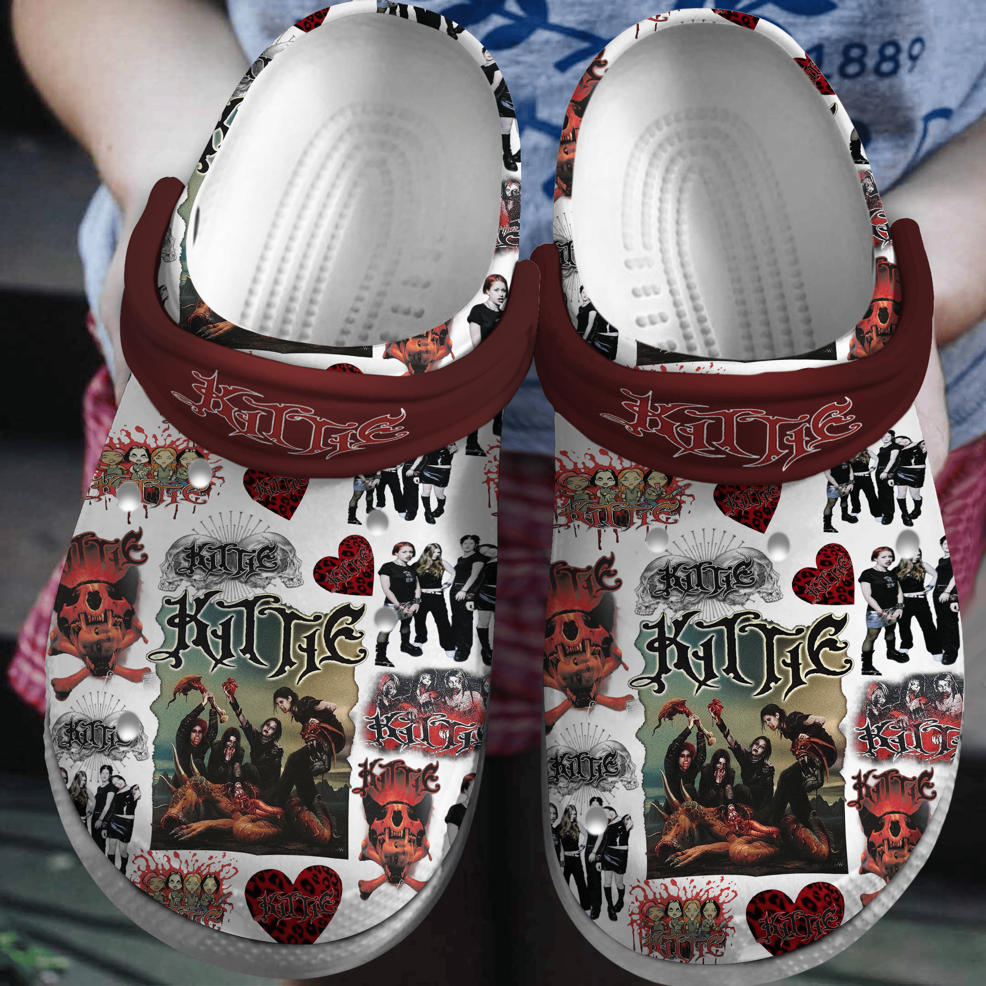 Kittie Music Crocs Crocband Clogs Shoes Comfortable For Men Women and Kids