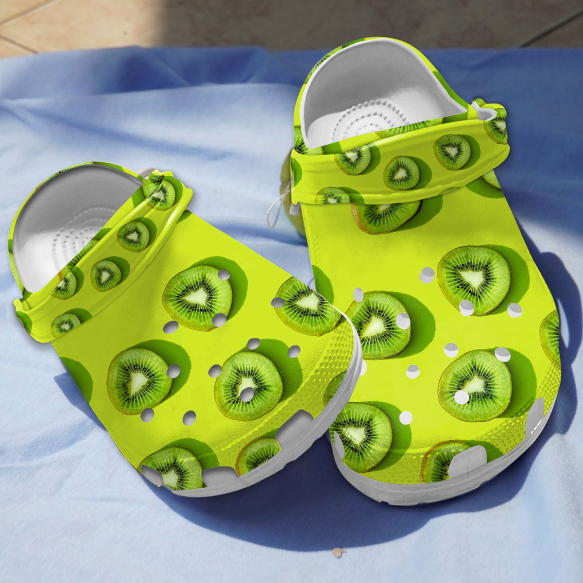 Kiwi Fruit Crocs Crocband Clogs Shoes Comfortable For Men Women and Kids