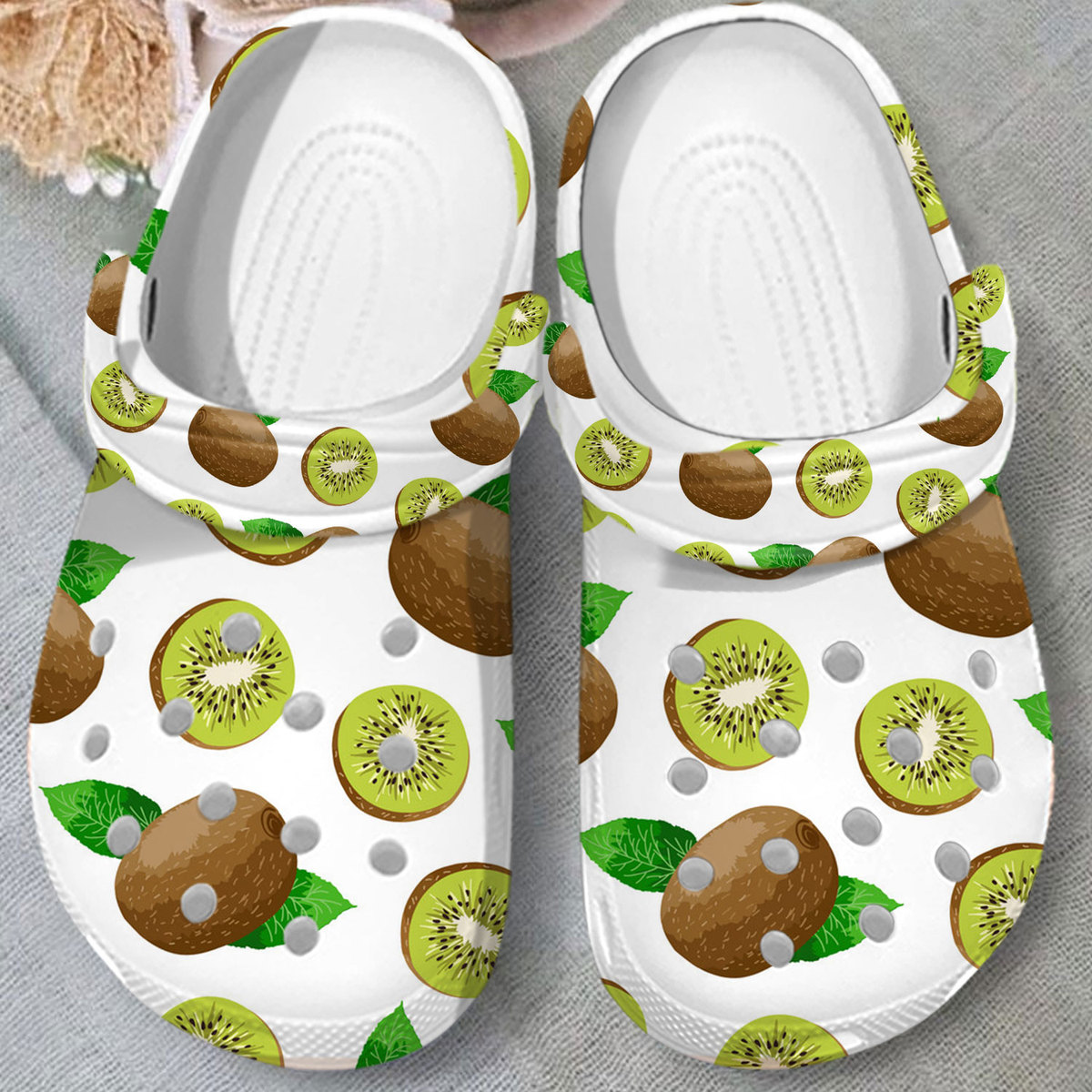 Kiwi Fruit Crocs Crocband Clogs Shoes Comfortable For Men Women and Kids - Image 2