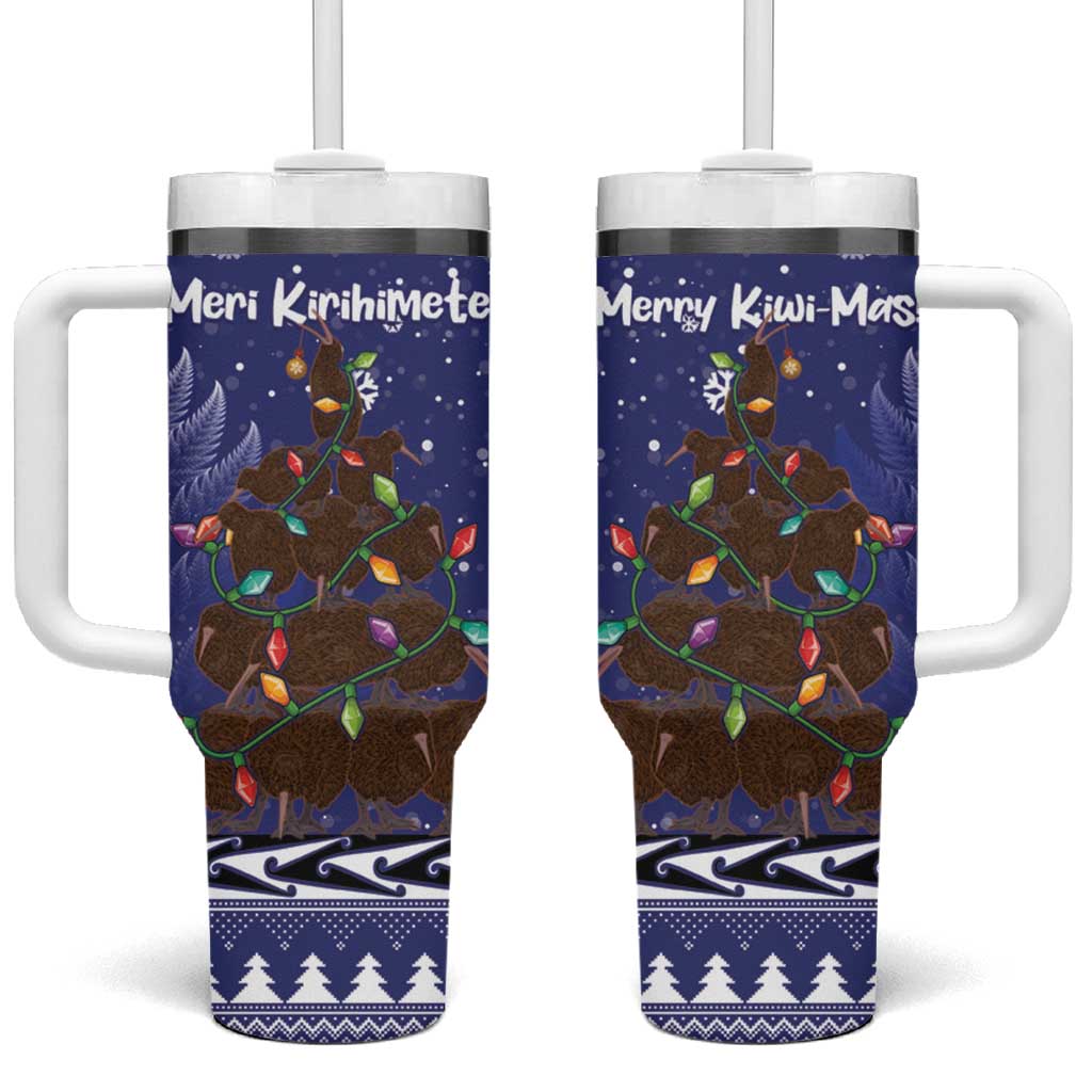 Kiwi New Zealand Christmas Meri Kirihimete Silver Fern Blue Color Custom Stanley Cup 40 oz 30 oz Tumbler With HandleTVC2301348