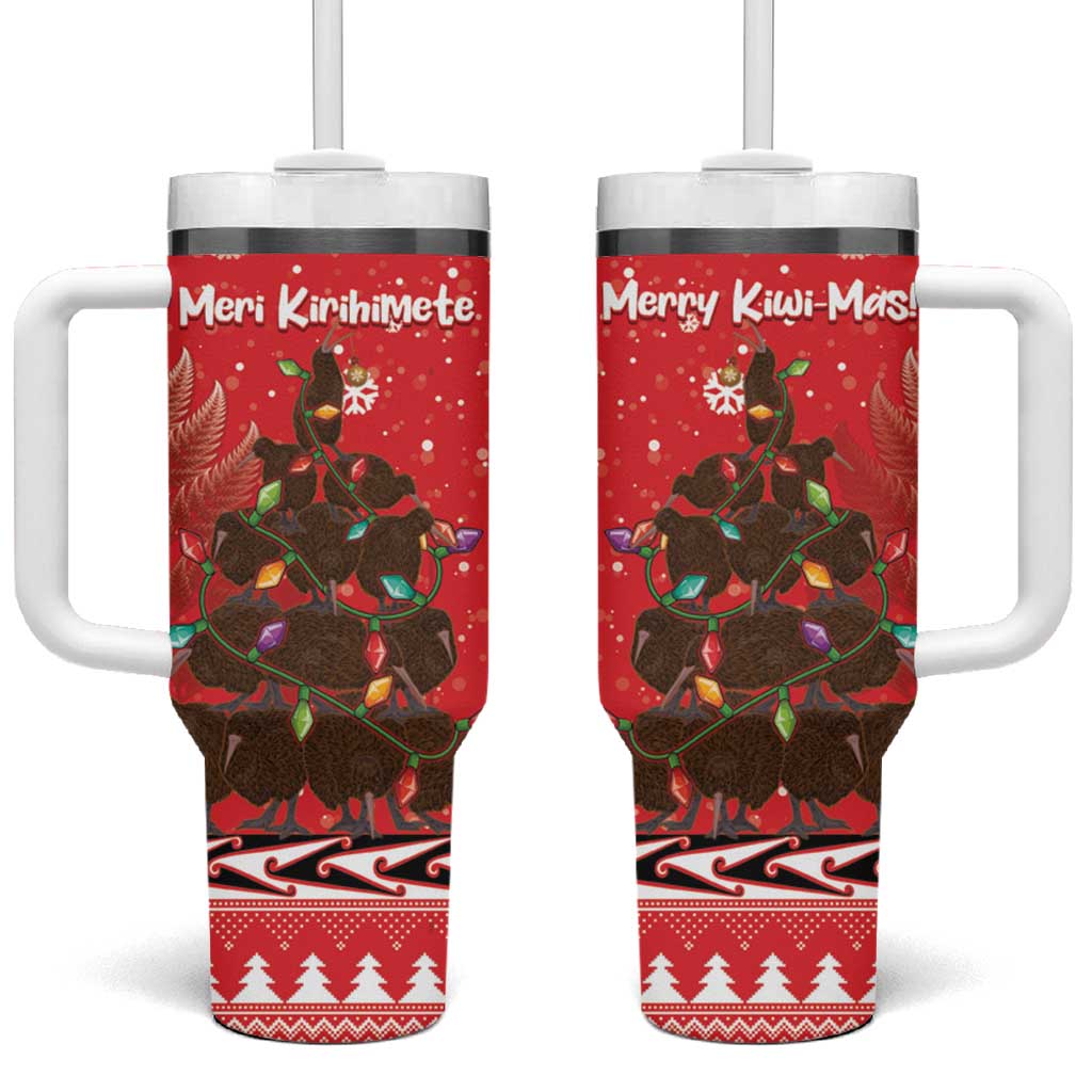 Kiwi New Zealand Christmas Meri Kirihimete Silver Fern Red Color Custom Stanley Cup 40 oz 30 oz Tumbler With HandleTVC2301349