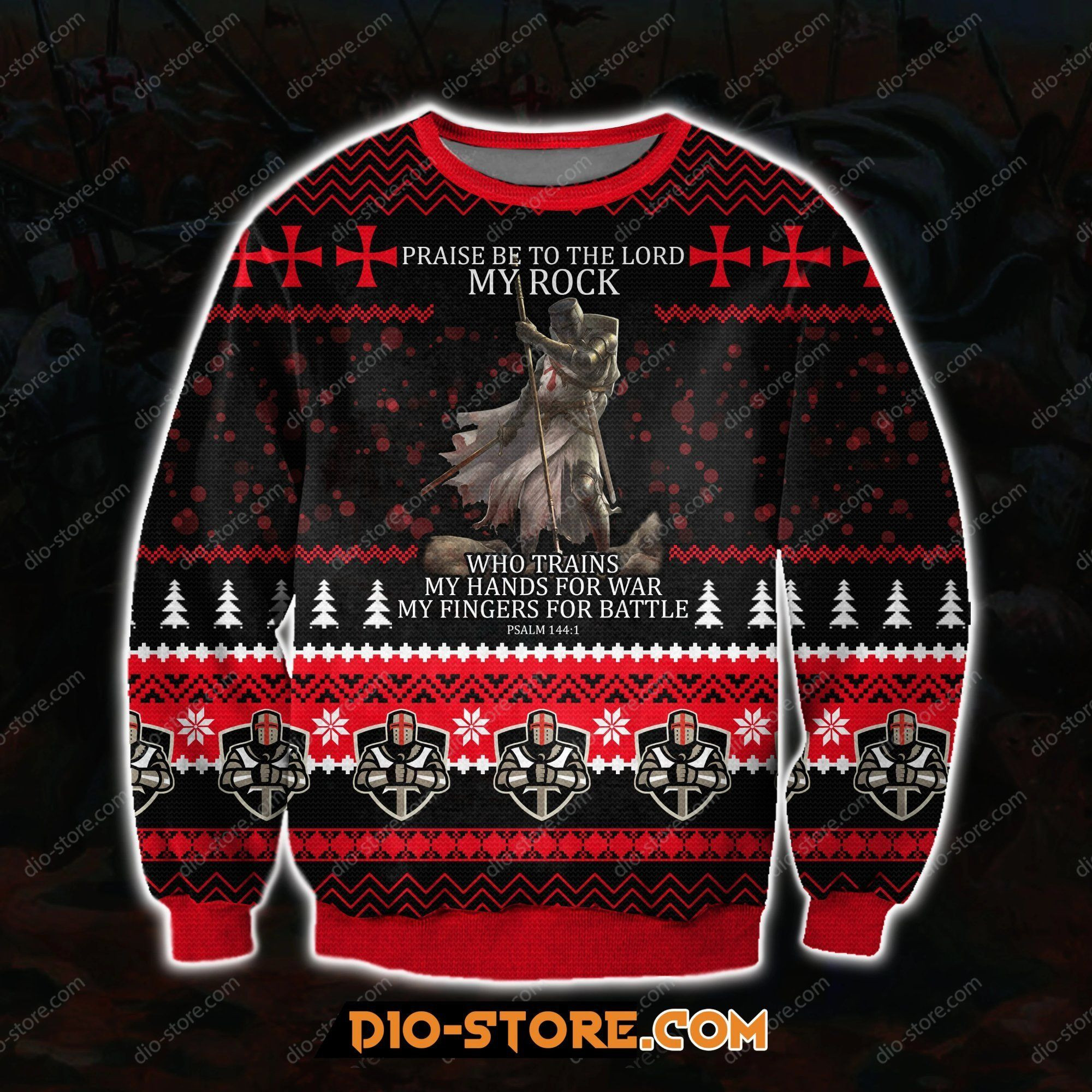 Knight Templar My Rock For Unisex Ugly Christmas Sweater Adult 3D Funny Matching for family