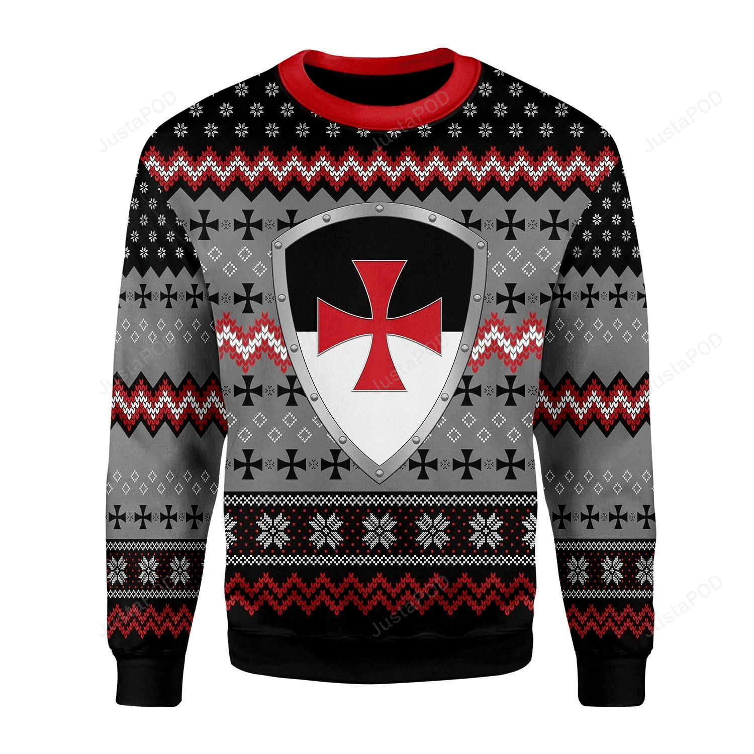 Knight Templar Ugly Christmas Sweater Adult 3D Funny Matching for family