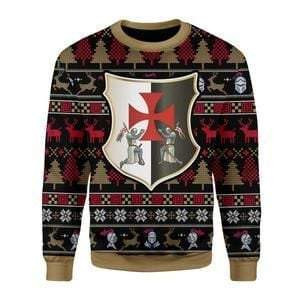 Knight Templar Ugly Christmas Sweater Adult 3D Funny Matching for family
