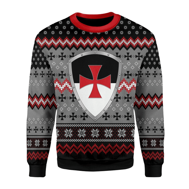 Knight Templar Ugly Christmas Sweater Adult 3D Funny Matching for family