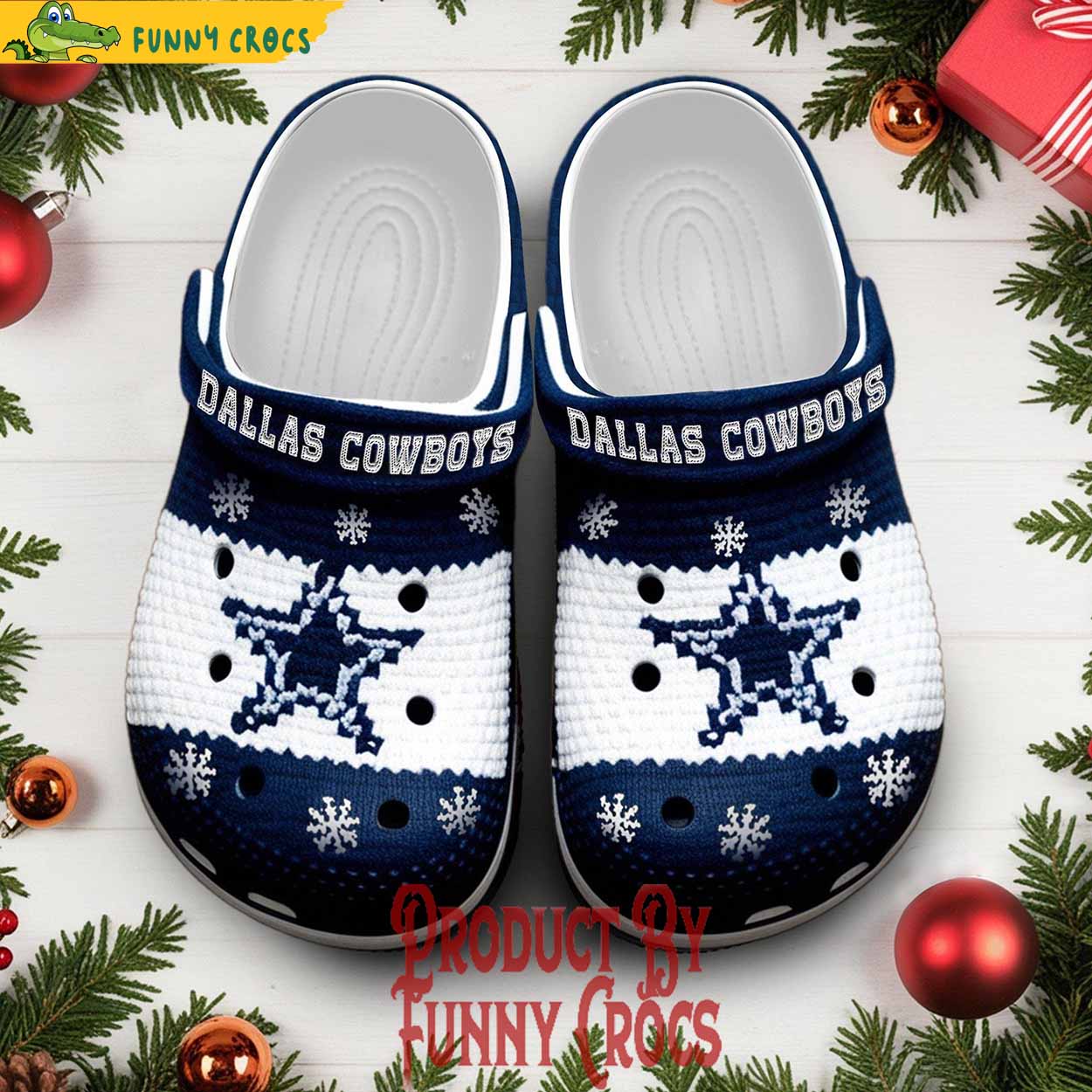 Knit Effect Dallas Cowboys NFL Sport Crocs Crocband Clogs Shoes Comfortable For Men Women and Kids