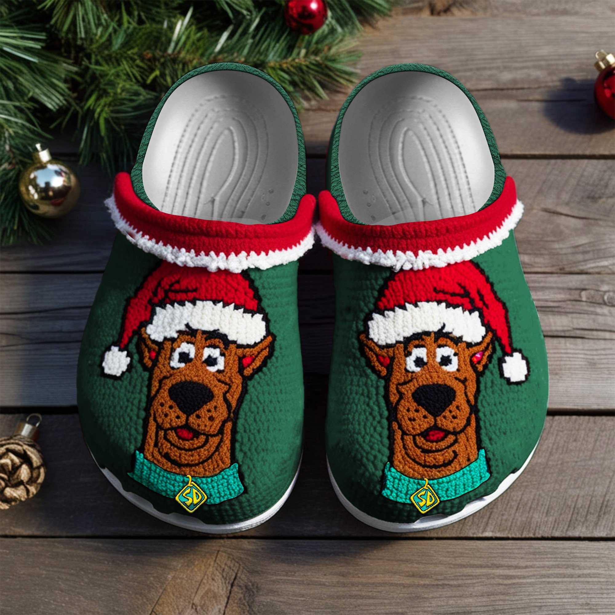 Knit Effect Scooby-Doo Cartoon Crocs Crocband Clogs Shoes Comfortable For Men Women and Kids