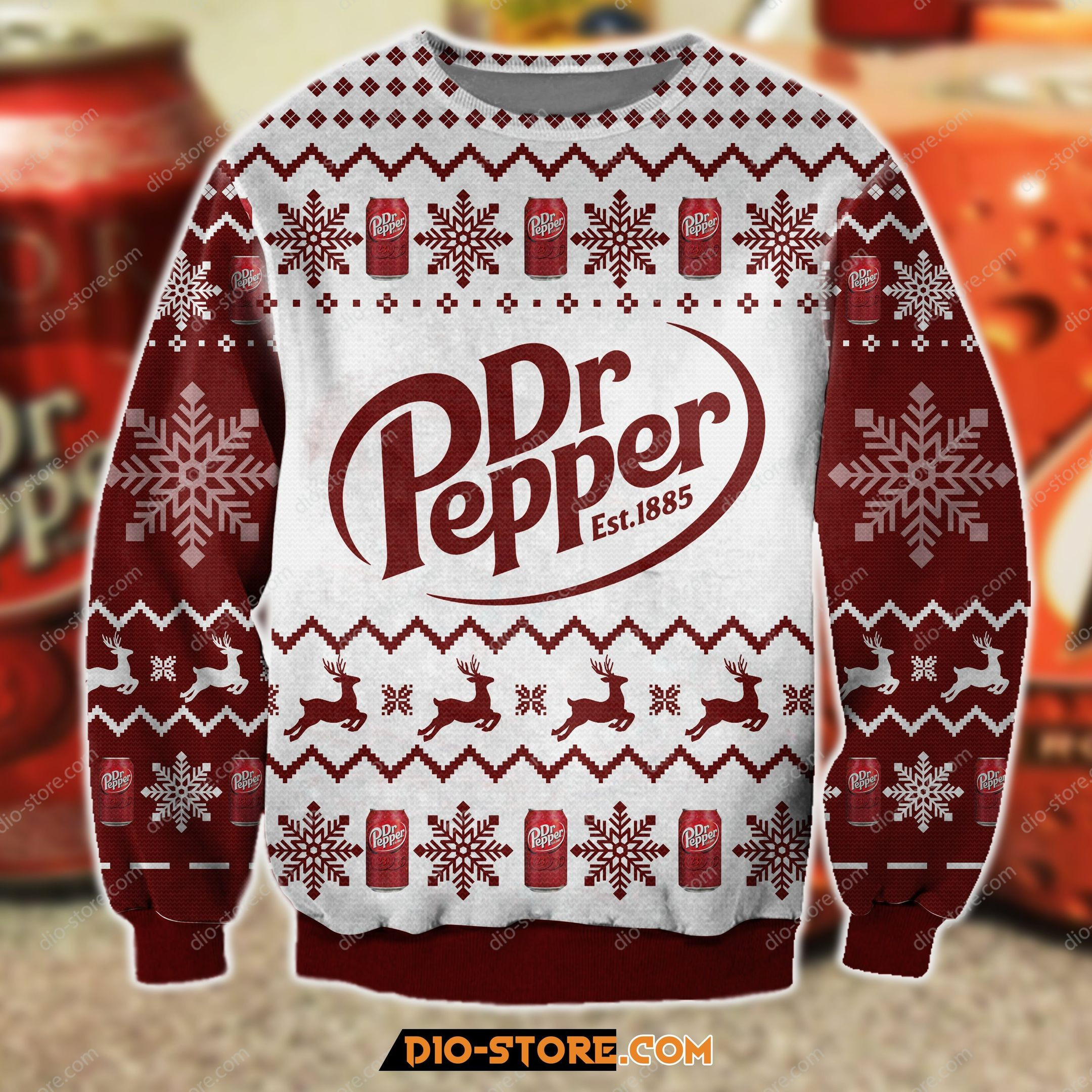 Knitting Pattern Dr Pepper For Unisex Ugly Christmas Sweater Adult 3D Funny Matching for family