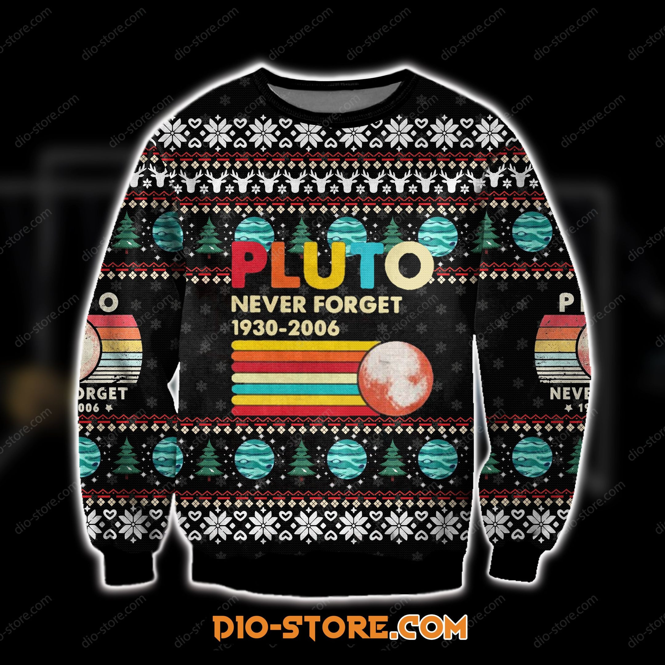 Knitting Pattern Pluto Never Forget For Unisex Ugly Christmas Sweater Adult 3D Funny Matching for family