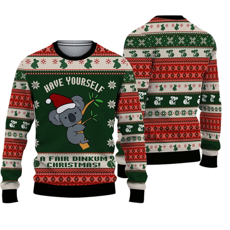 Koala Australian Fair Dinkum Christmas Ugly Christmas Sweater