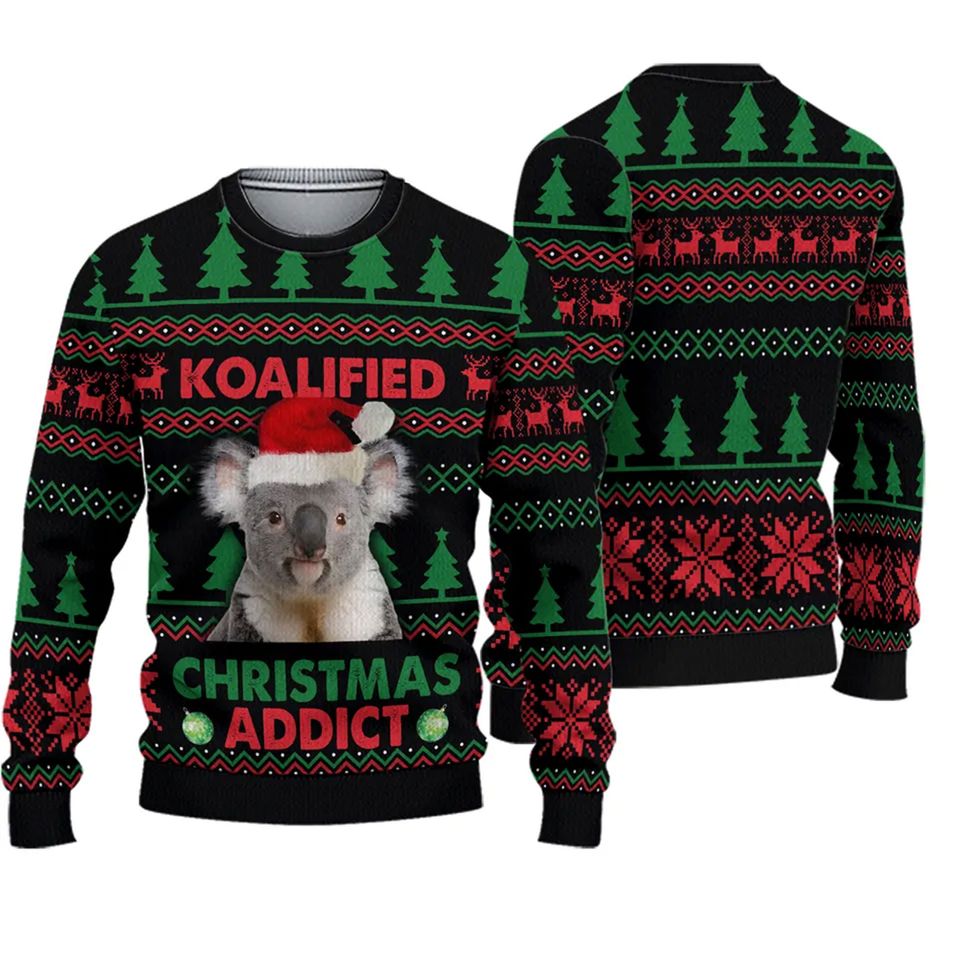Koala Koalified Christmas Addict Ugly Knitted Christmas Sweater