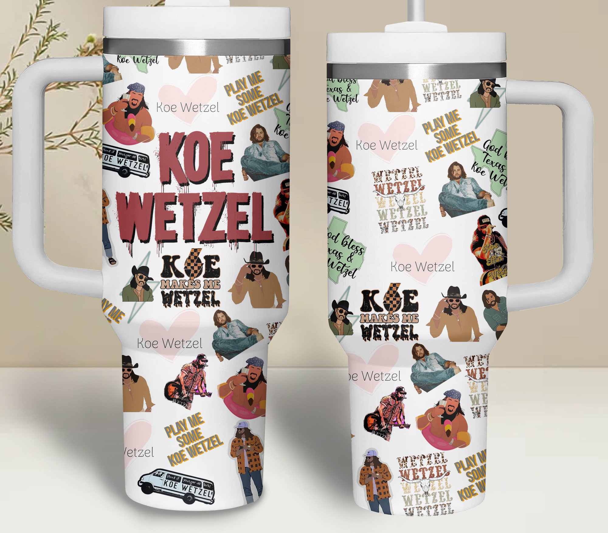 Koe Wetzel Music Custom Stanley Cup 40 oz 30 oz Tumbler With HandleTVC2301263