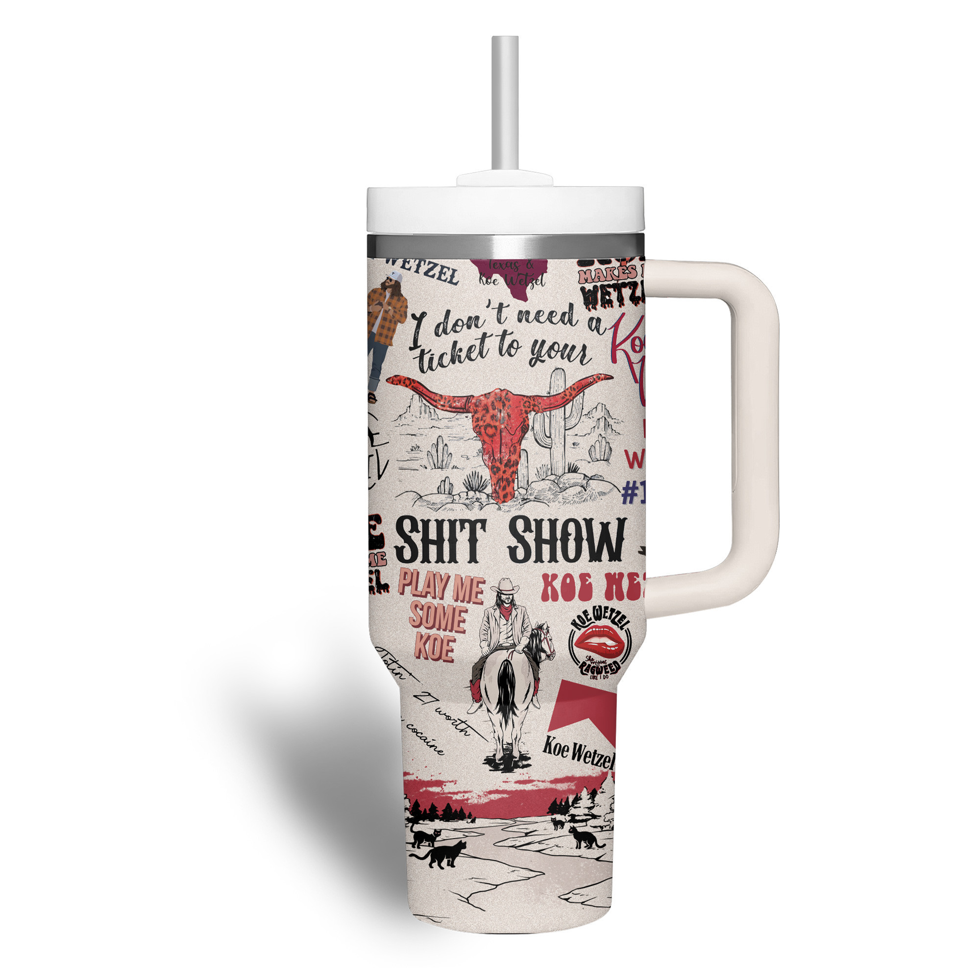 Koe Wetzel Music Custom Stanley Cup 40 oz 30 oz Tumbler With HandleTVC2301739 - Image 3