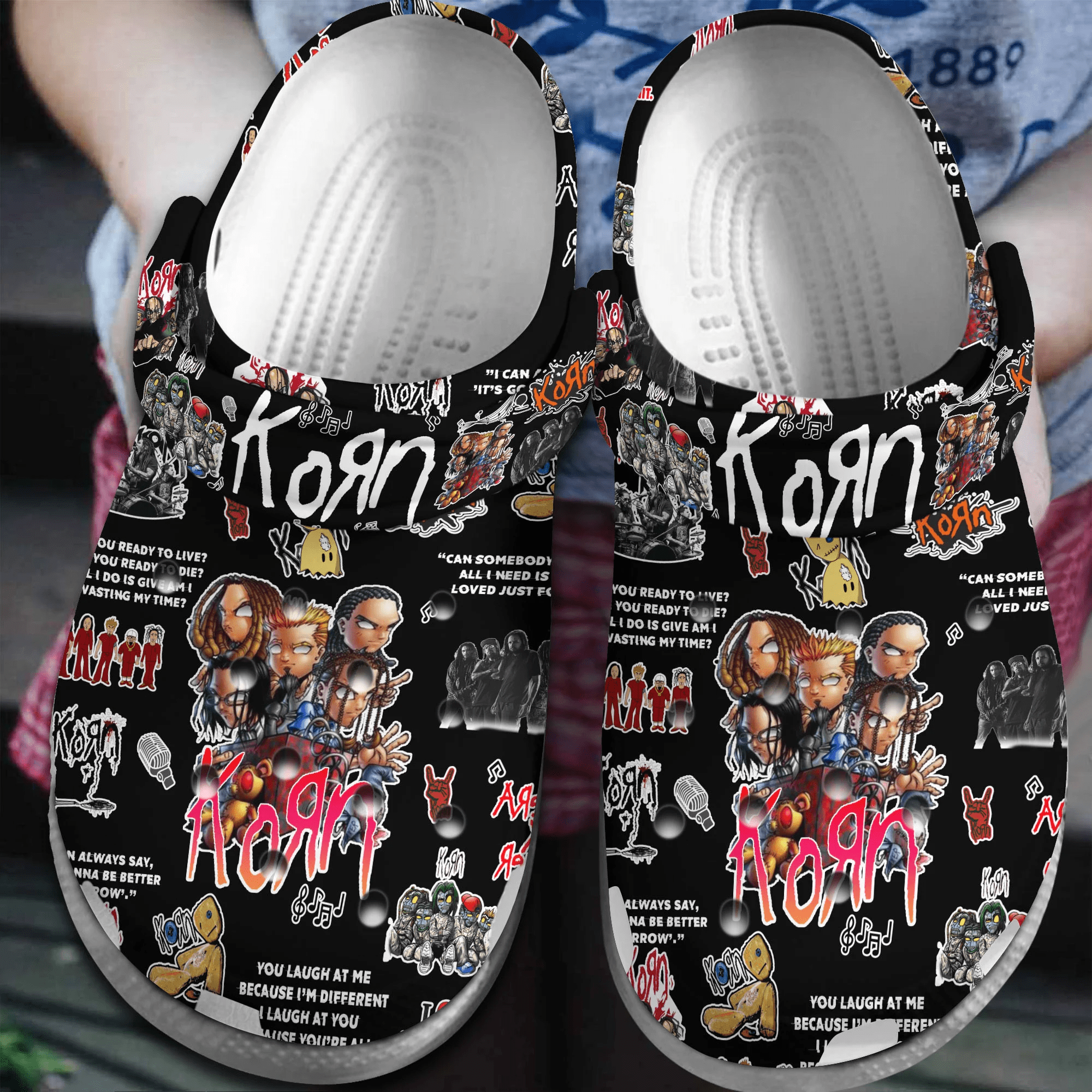 Korn Music Band Crocs Crocband Clogs Shoes Comfortable For Men Women and Kids
