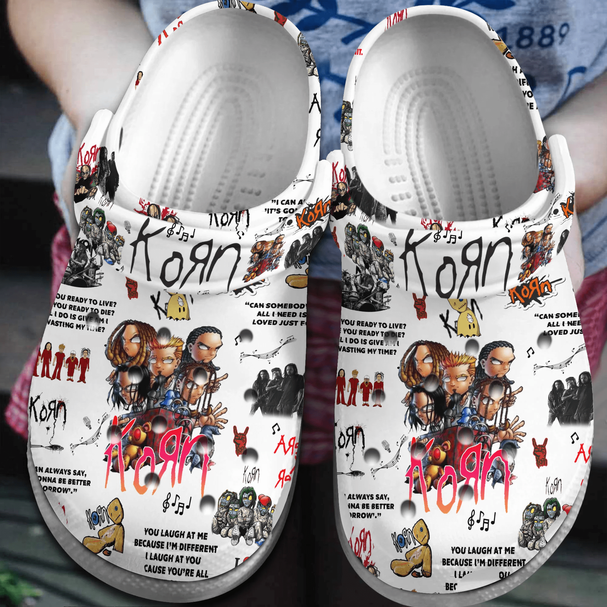 Korn Music Band Crocs Crocband Clogs Shoes Comfortable For Men Women and Kids