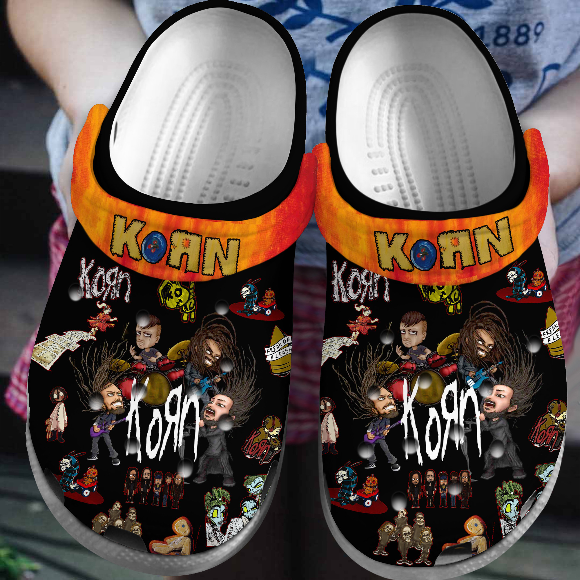 Korn Music Crocs Crocband Clogs Shoes Comfortable For Men Women and Kids