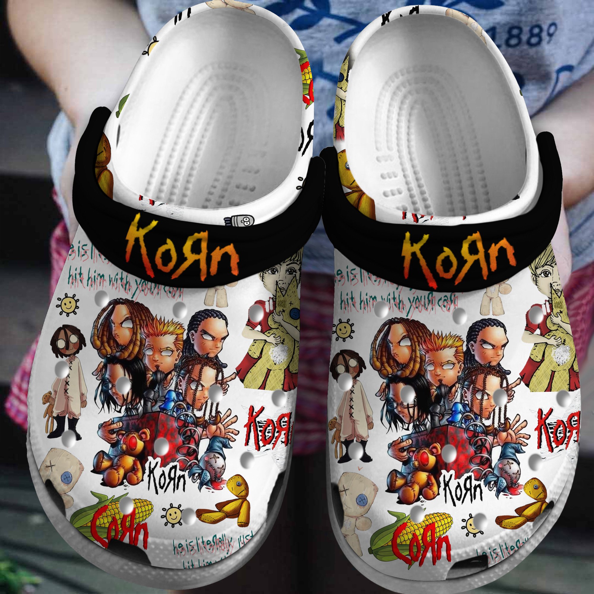 Korn Music Crocs Crocband Clogs Shoes Comfortable For Men Women and Kids