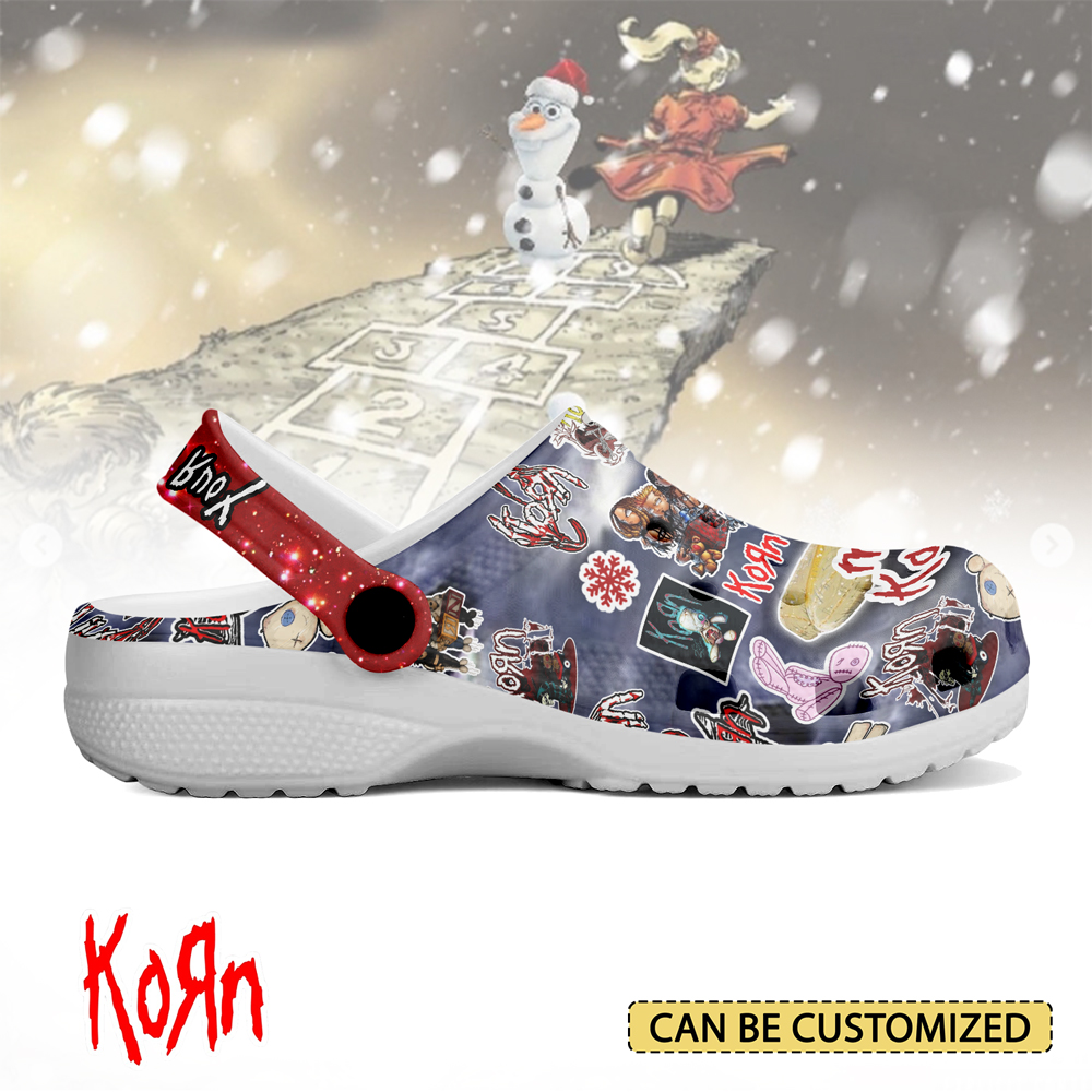 Korn x Christmas Music Crocs Crocband Clogs Shoes Comfortable For Men Women and Kids - Image 4