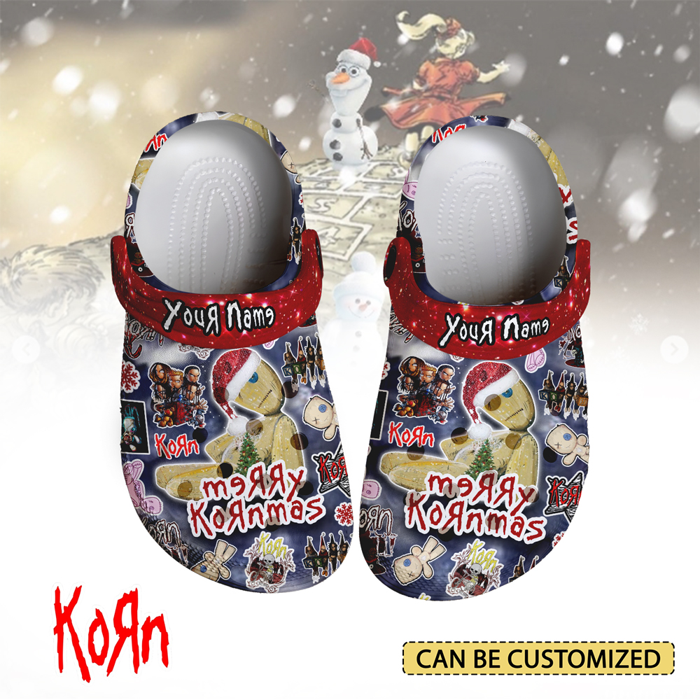 Korn x Christmas Music Crocs Crocband Clogs Shoes Comfortable For Men Women and Kids