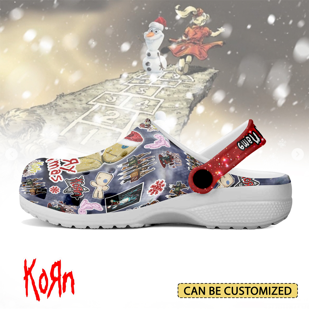 Korn x Christmas Music Crocs Crocband Clogs Shoes Comfortable For Men Women and Kids - Image 3