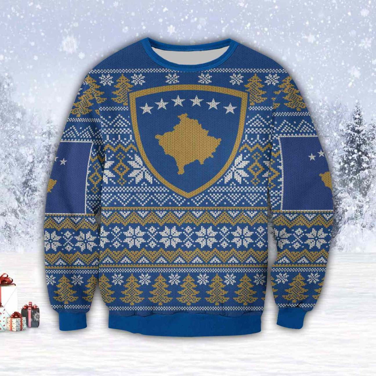 Kosovo 3D All Over Print Ugly Christmas Sweater Adult 3D Funny Matching for family