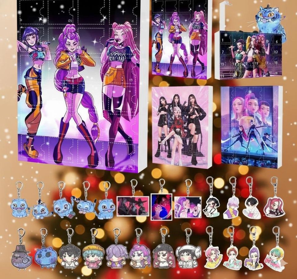 Kpop Anime Advent Calendar | 24 Day Countdown Box | Cute Gift for Music And Anime Fans