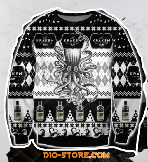 Kraken Black Spiced Rum Ugly Christmas Sweater Adult 3D Funny Matching for family