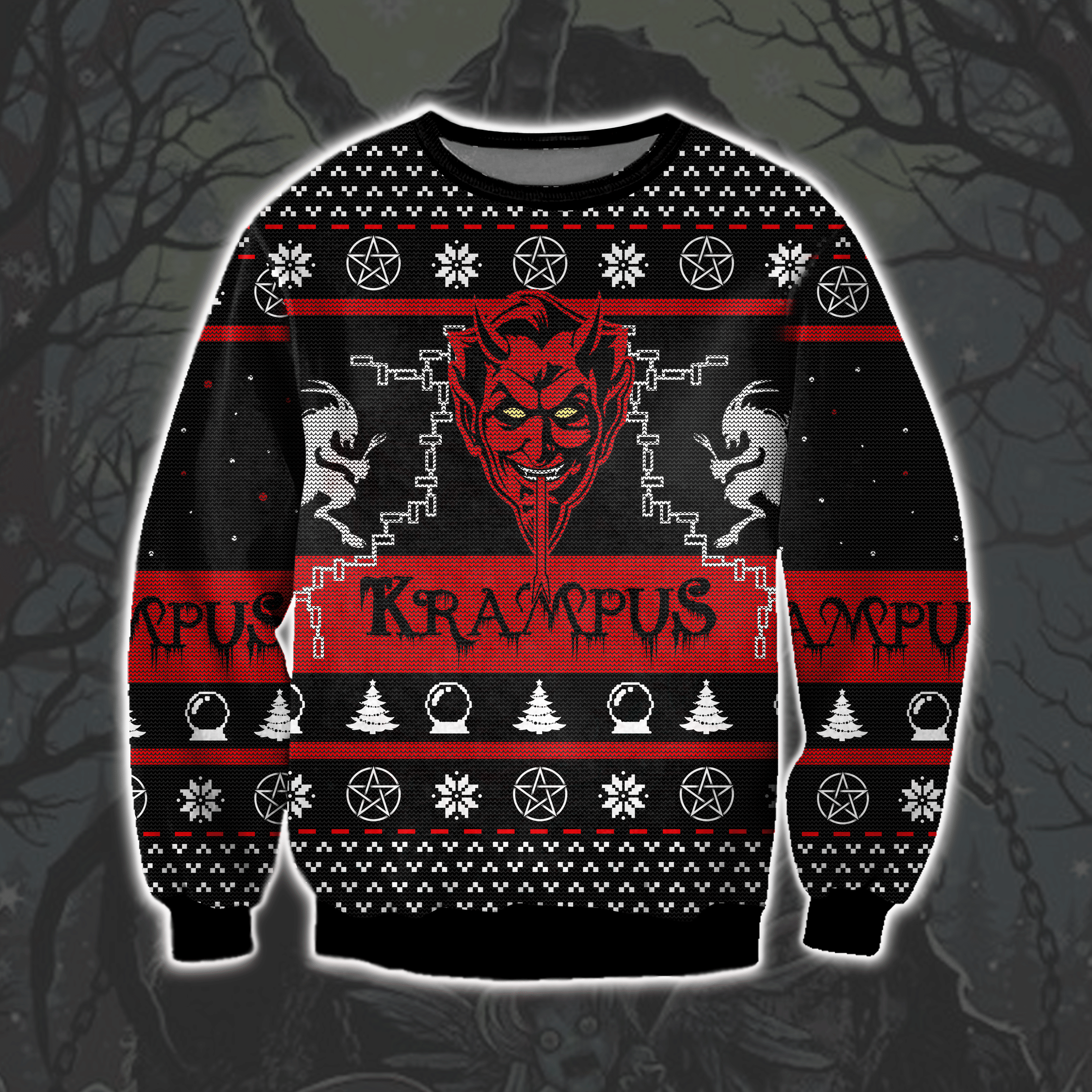 Krampus Horror Movie 3D Print Ugly Christmas Sweater Adult 3D Funny Matching for family