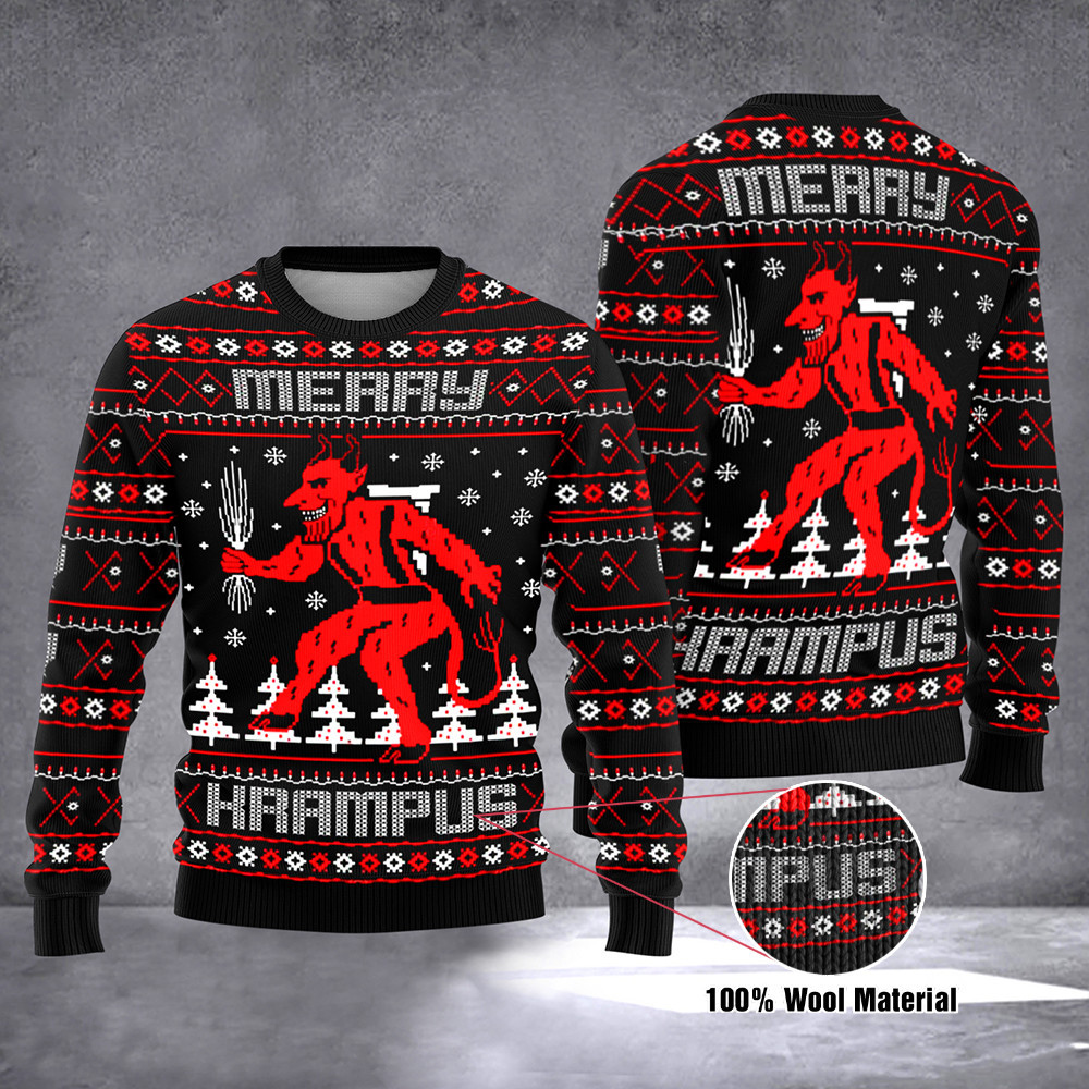 Krampus Sweater Merry Krampus Ugly Christmas Sweater