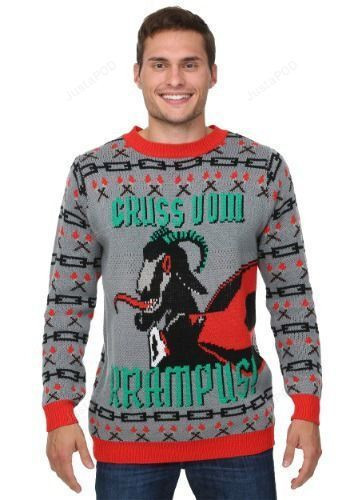 Krampus Ugly Christmas Sweater Adult 3D Funny Matching for family