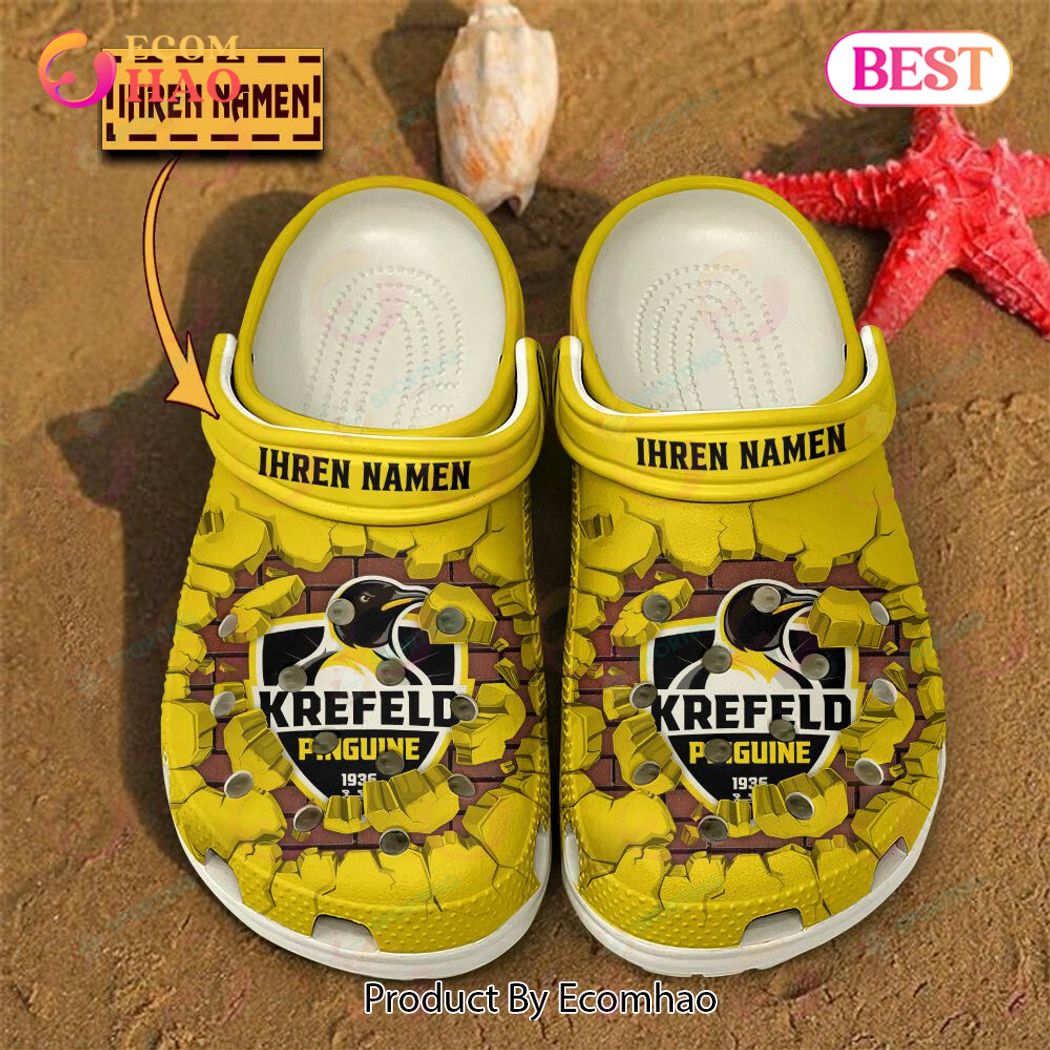 Krefeld Pinguine DEL Hockey Sport Crocs Crocband Clogs Shoes Comfortable For Men Women and Kids