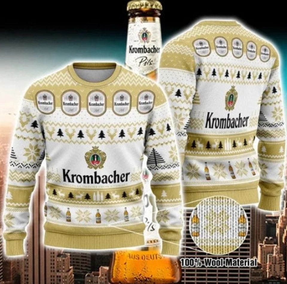 Krombacher Beer Ugly Christmas Sweater, Beer Lover Sweater