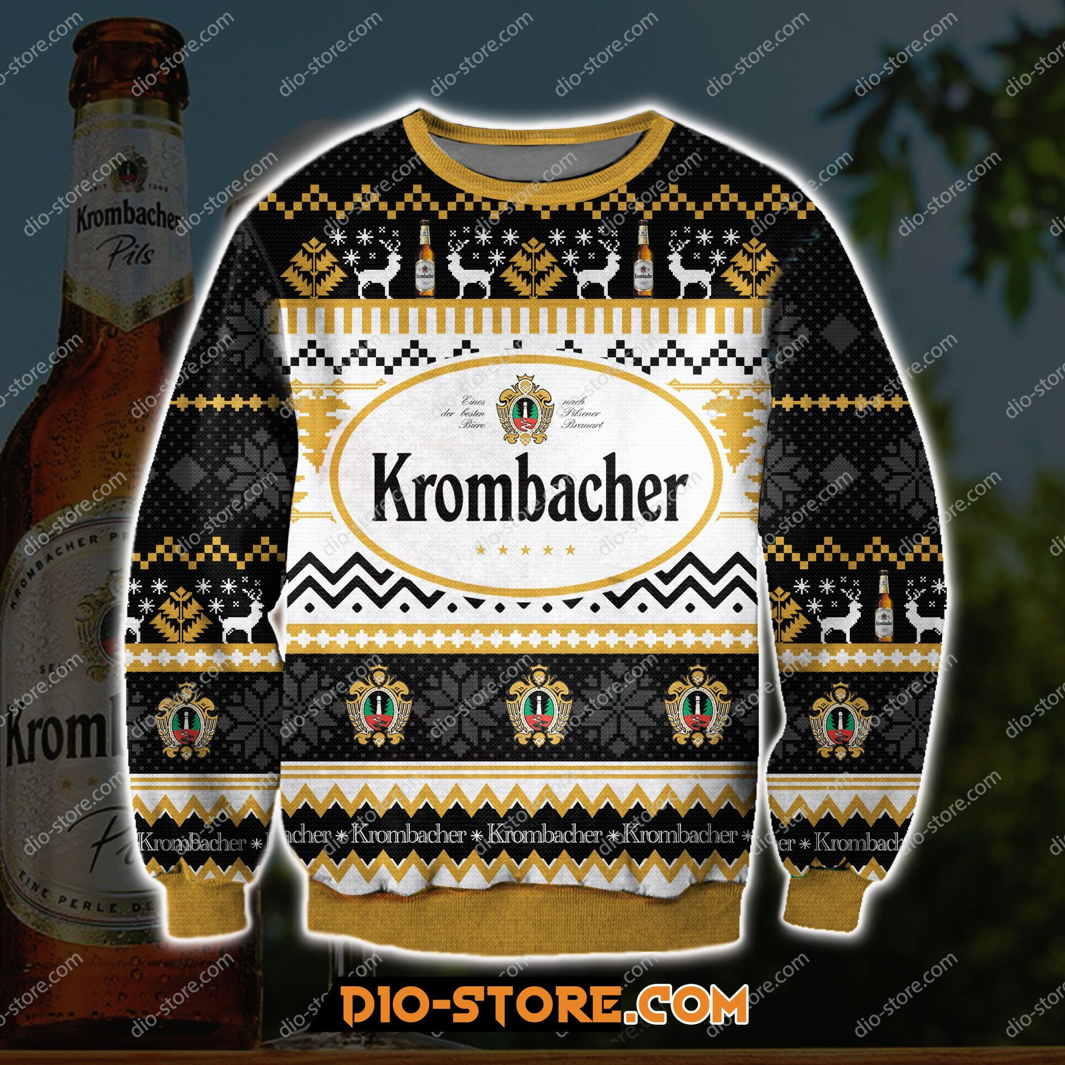 Krombacher Ugly Christmas Sweater Adult 3D Funny Matching for family
