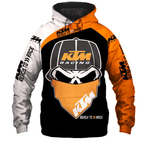 KTM Ready To Race Skull Ktm Racing Nice 3D All Over Print Hoodie, Zip Hoodie