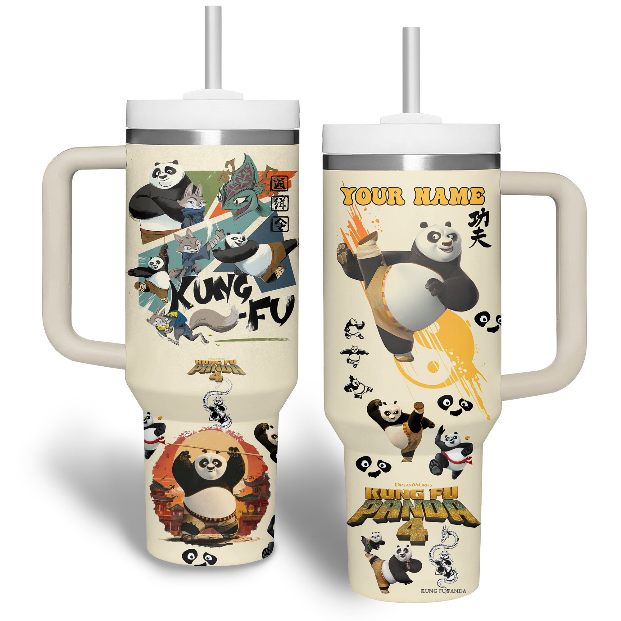 Kung Fu Panda Cartoon Custom Stanley Cup 40 oz 30 oz Tumbler With HandleTVC2301686
