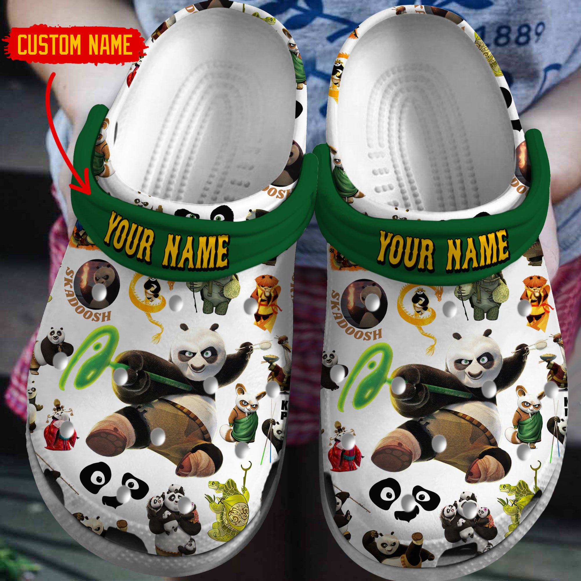 Kung Fu Panda Movie Crocs Crocband Clogs Shoes Comfortable For Men Women and Kids