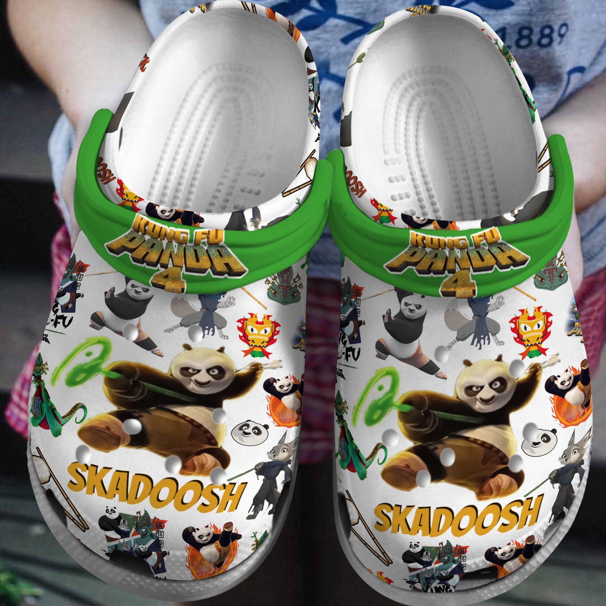 Kung Fu Panda Movie Crocs Crocband Clogs Shoes Comfortable For Men Women and Kids