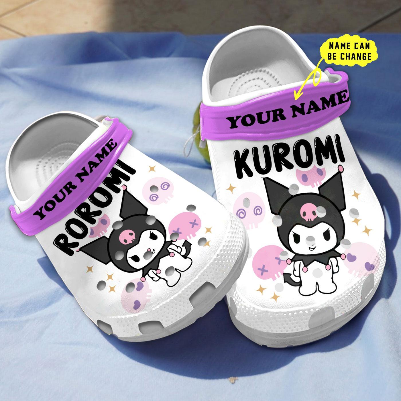 Kuromi Cartoon Crocs Crocband Clogs Shoes Comfortable For Men Women and Kids