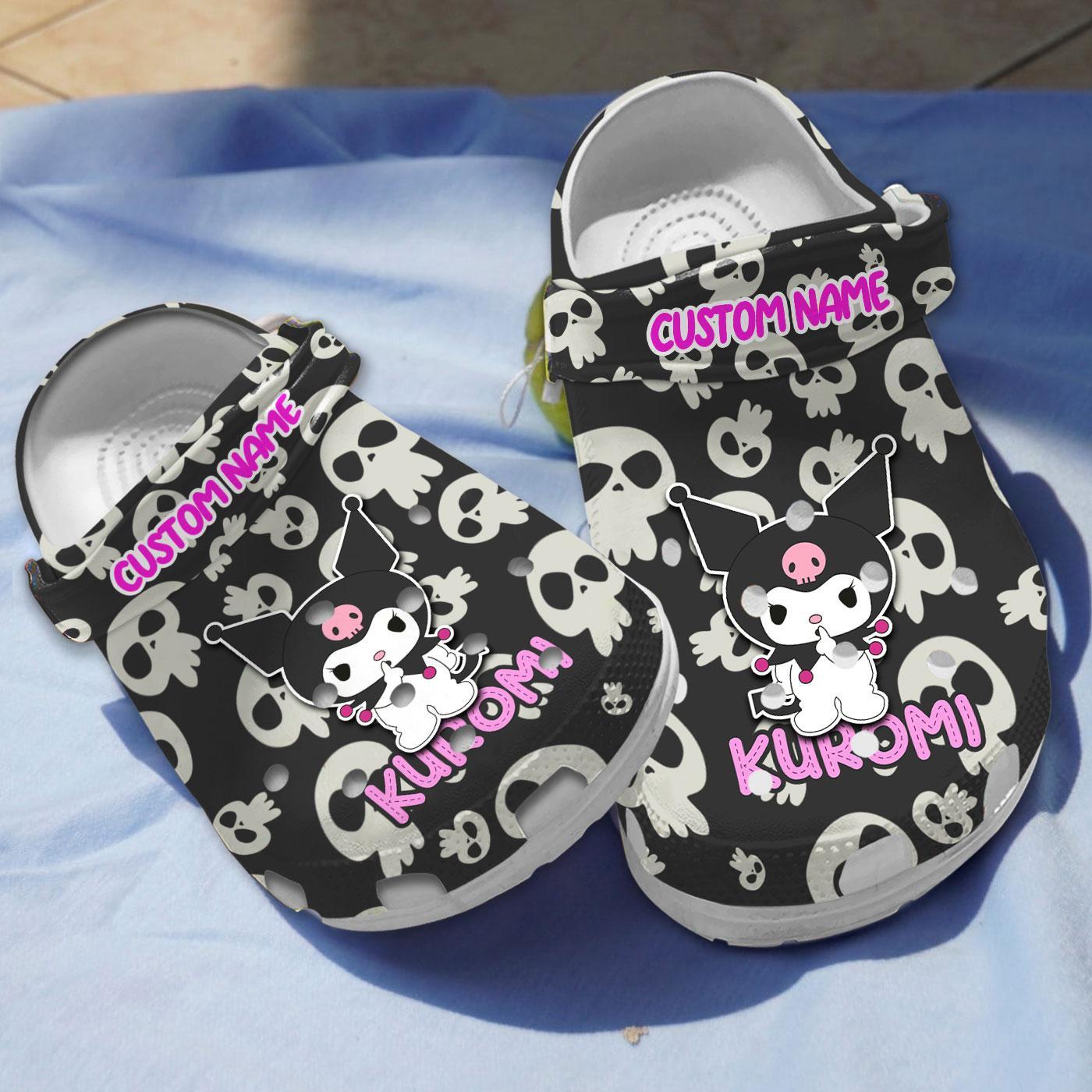 Kuromi Cartoon Crocs Crocband Clogs Shoes Comfortable For Men Women and Kids