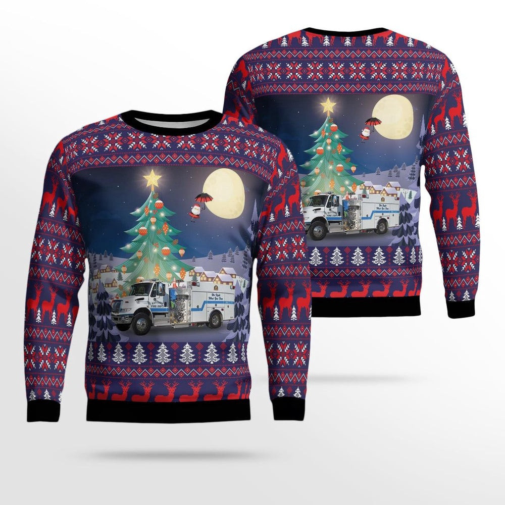 Kuttawa Kentucky Kuttawa Fire Department AOP Ugly Sweater Xmas Unisex Sweater Christmas Gifts For Men Women